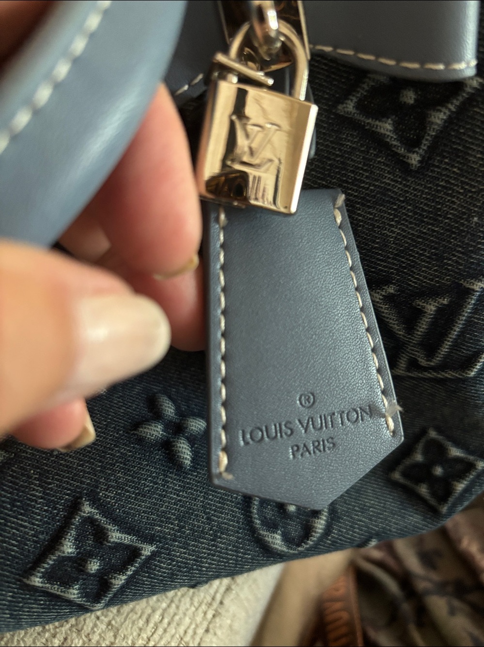 Blue Monogram Denim Speedy style  20 Bandoulière Handbag , No Offers - Picture 2 of 6